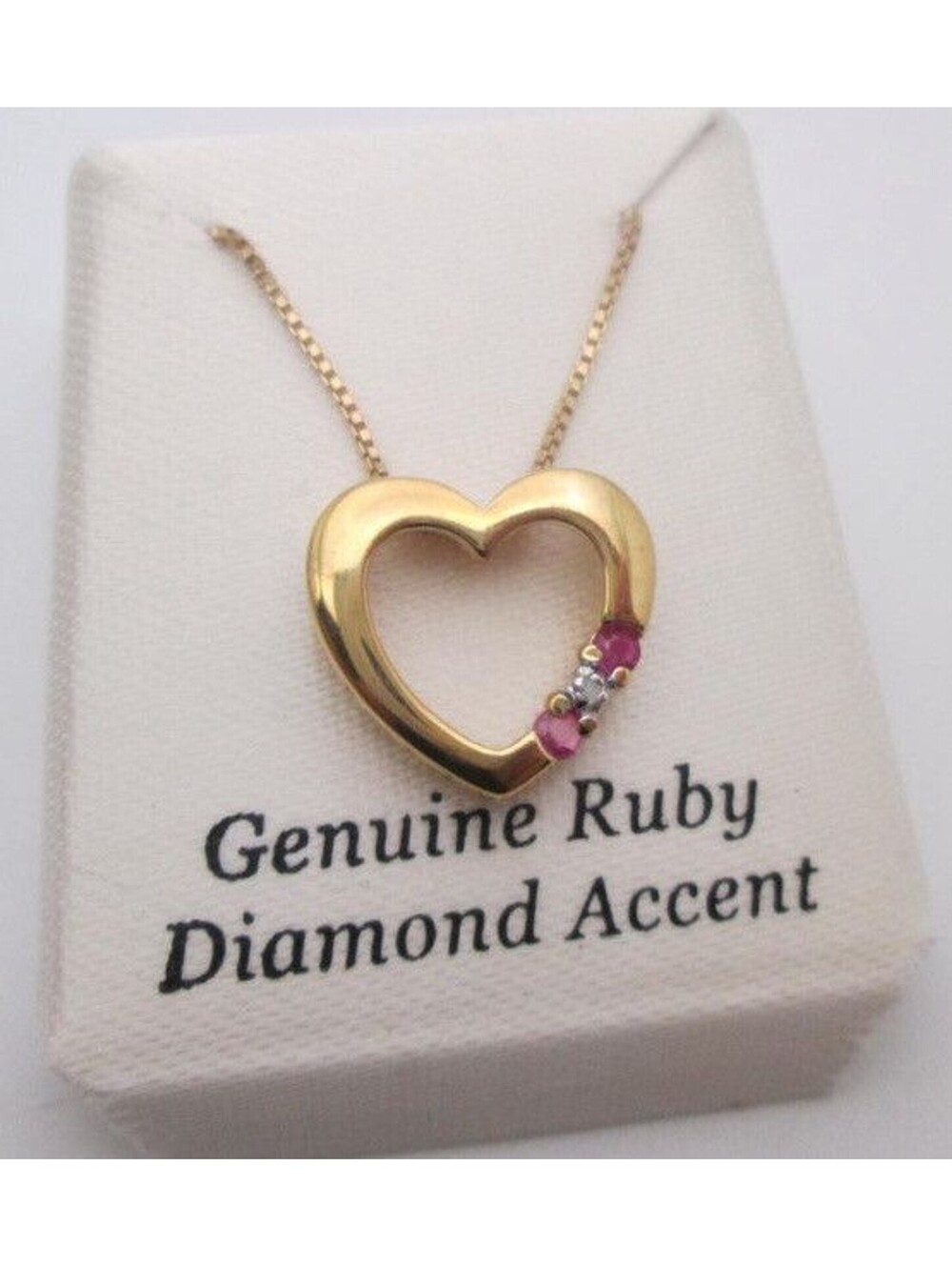 Genuine Ruby Diamond Accent Pendant With Chain